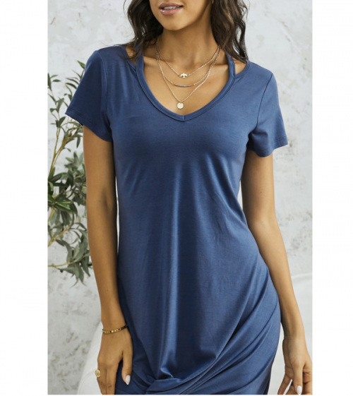 Robe t-shirt torsadée en jersey